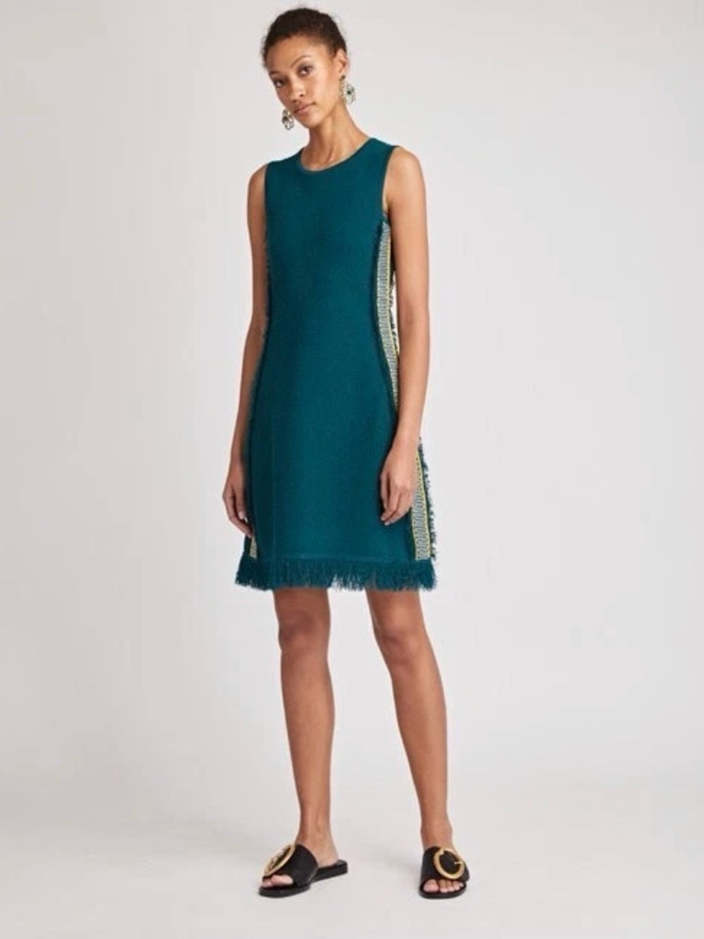 Oscar de la Renta Teal Knit Dress